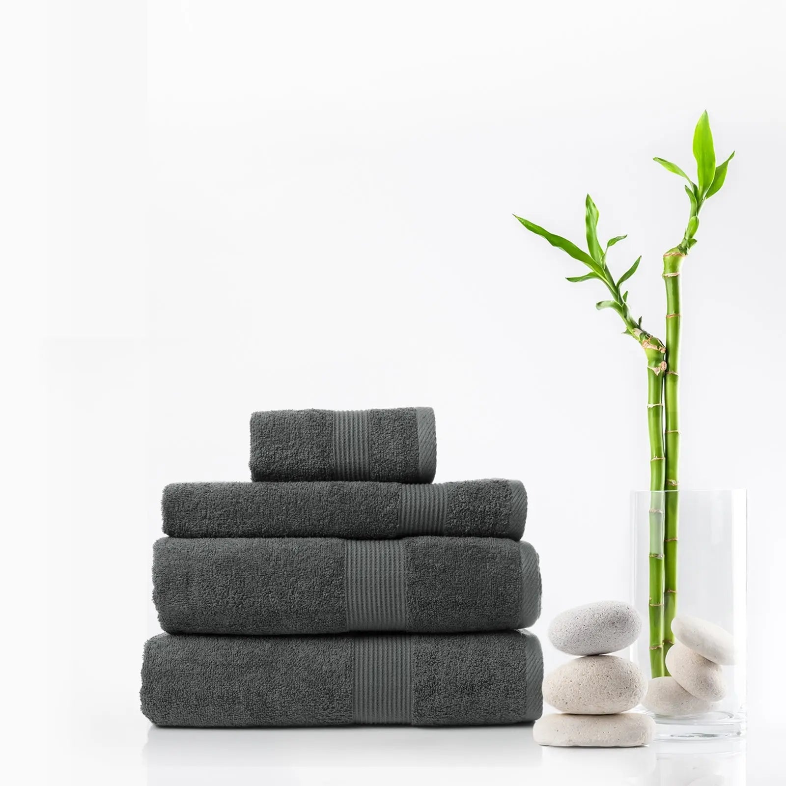 Royal Comfort 4 Piece Cotton Bamboo Towel Set 450GSM Luxurious Absorbent Plush - Myzenhome