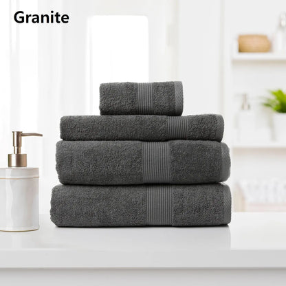 Royal Comfort 4 Piece Cotton Bamboo Towel Set 450GSM Luxurious Absorbent Plush - Myzenhome