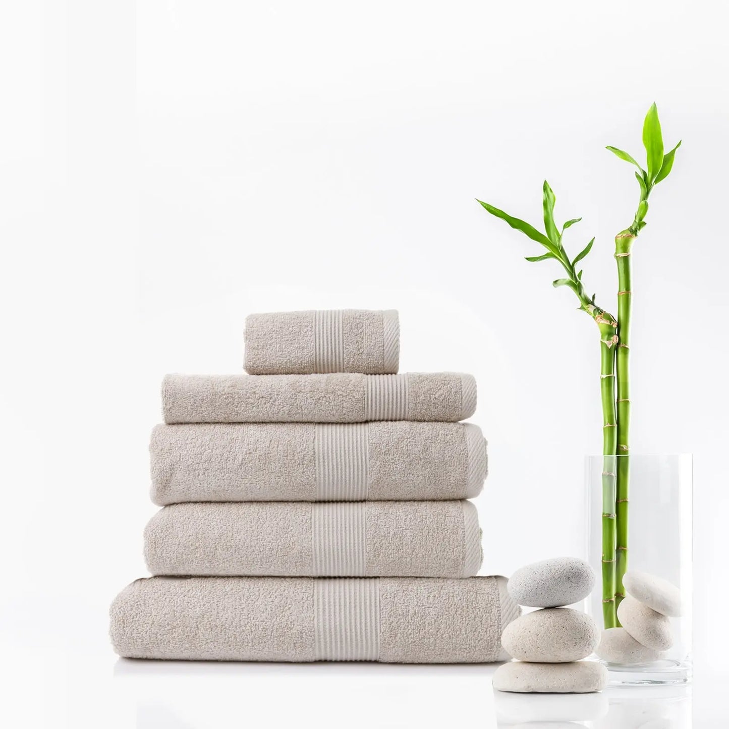 Royal Comfort 5 Piece Cotton Bamboo Towel Set 450GSM Luxurious Absorbent Plush - Myzenhome