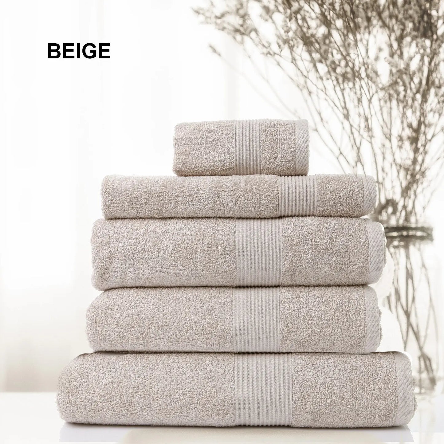 Royal Comfort 5 Piece Cotton Bamboo Towel Set 450GSM Luxurious Absorbent Plush - Myzenhome