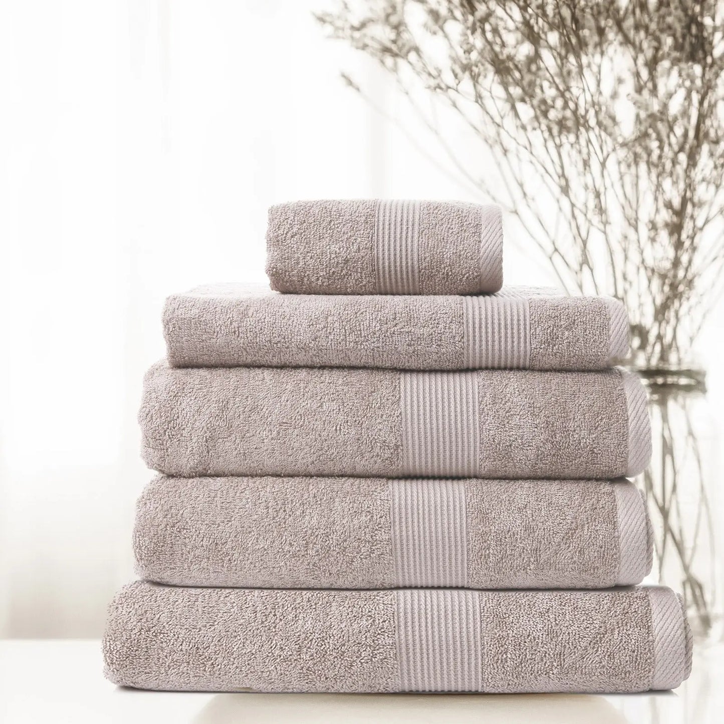 Royal Comfort 5 Piece Cotton Bamboo Towel Set 450GSM Luxurious Absorbent Plush - Myzenhome