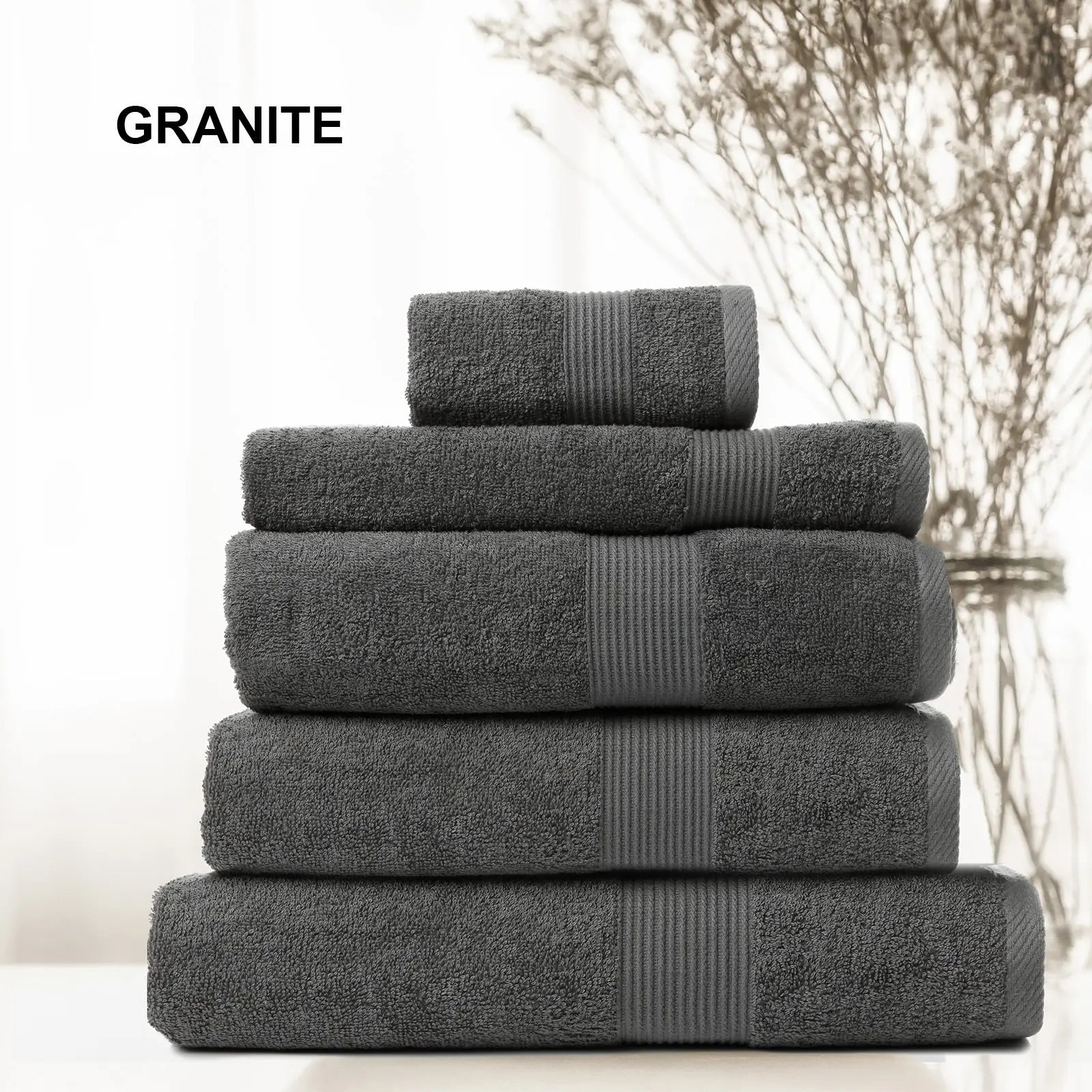 Royal Comfort 5 Piece Cotton Bamboo Towel Set 450GSM Luxurious Absorbent Plush - Myzenhome