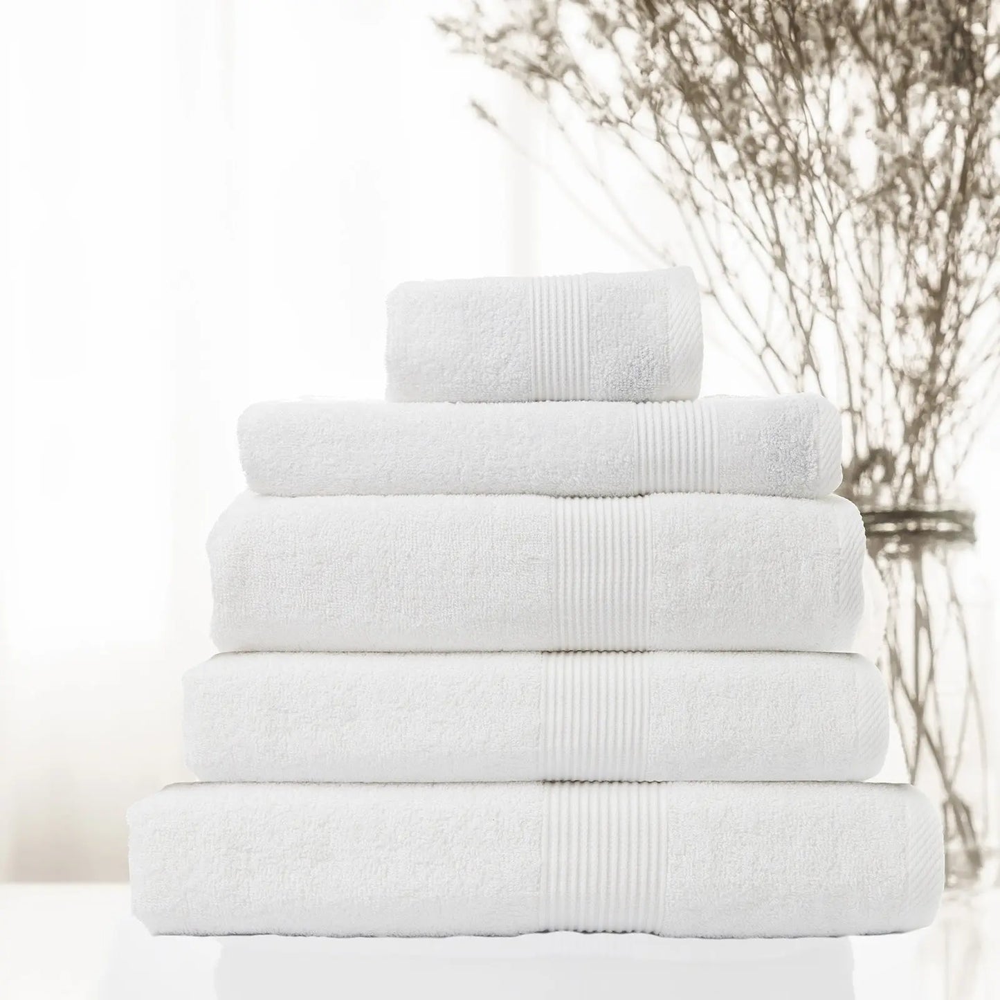 Royal Comfort 5 Piece Cotton Bamboo Towel Set 450GSM Luxurious Absorbent Plush - Myzenhome