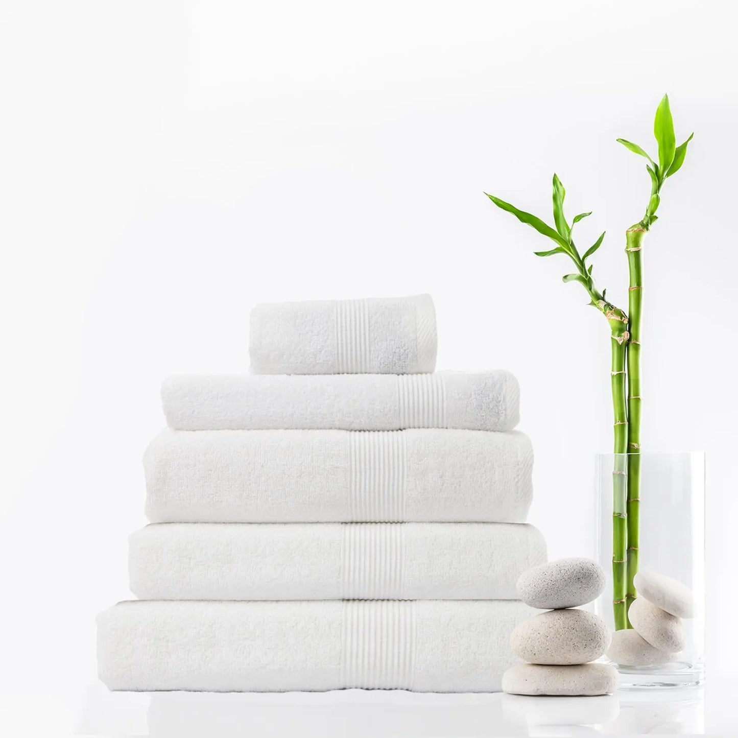 Royal Comfort 5 Piece Cotton Bamboo Towel Set 450GSM Luxurious Absorbent Plush - Myzenhome