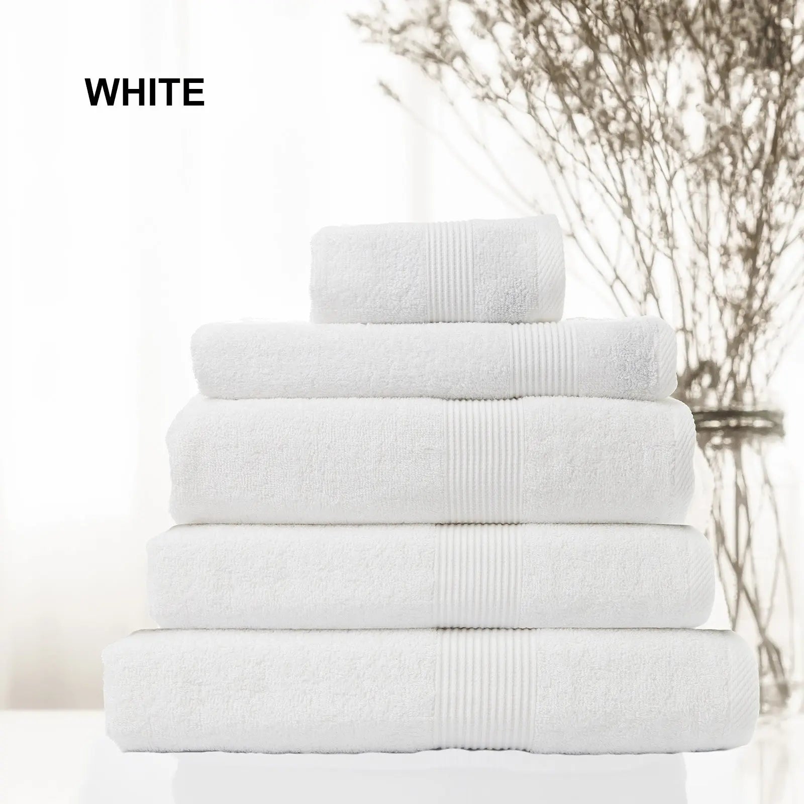 Royal Comfort 5 Piece Cotton Bamboo Towel Set 450GSM Luxurious Absorbent Plush - Myzenhome