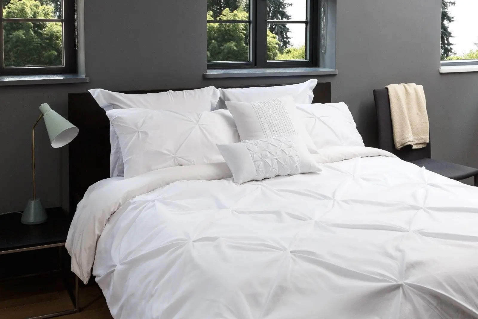 Royal Comfort 7 Pc Soft Microfiber Fitted Pleat Comforter Case Blanket Bed Set Myzenhome