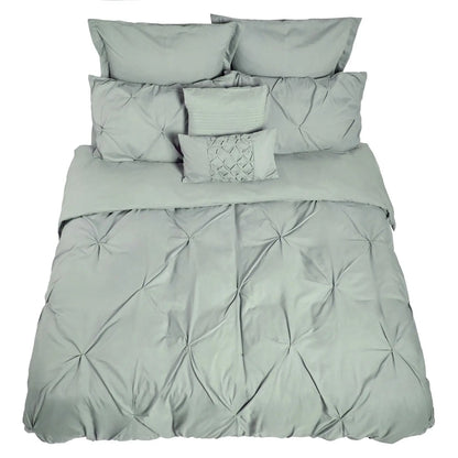 Royal Comfort 7 Pc Soft Microfiber Fitted Pleat Comforter Case Blanket Bed Set Myzenhome