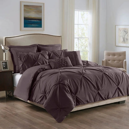 Royal Comfort 7 Pc Soft Microfiber Fitted Pleat Comforter Case Blanket Bed Set Myzenhome