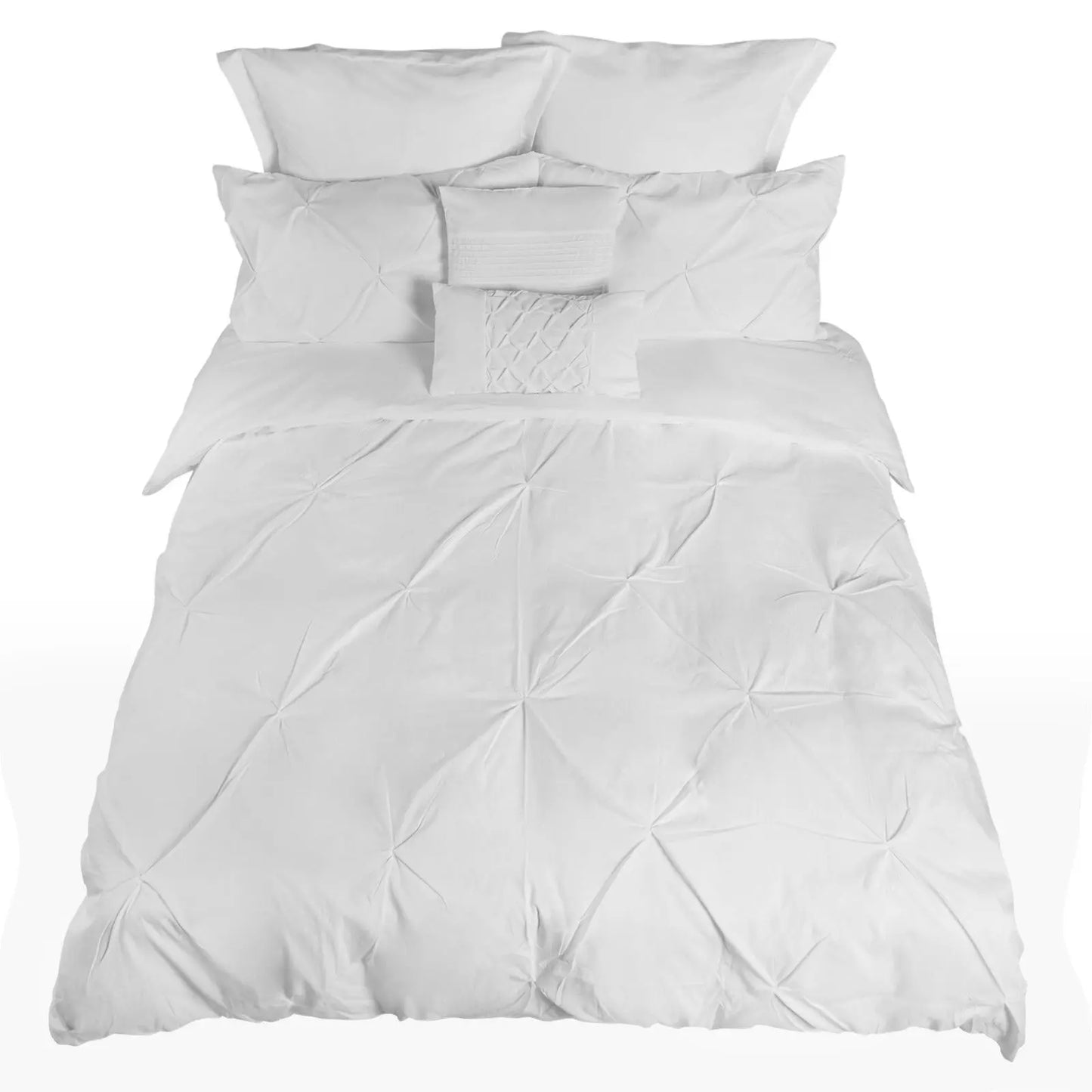 Royal Comfort 7 Pc Soft Microfiber Fitted Pleat Comforter Case Blanket Bed Set Myzenhome