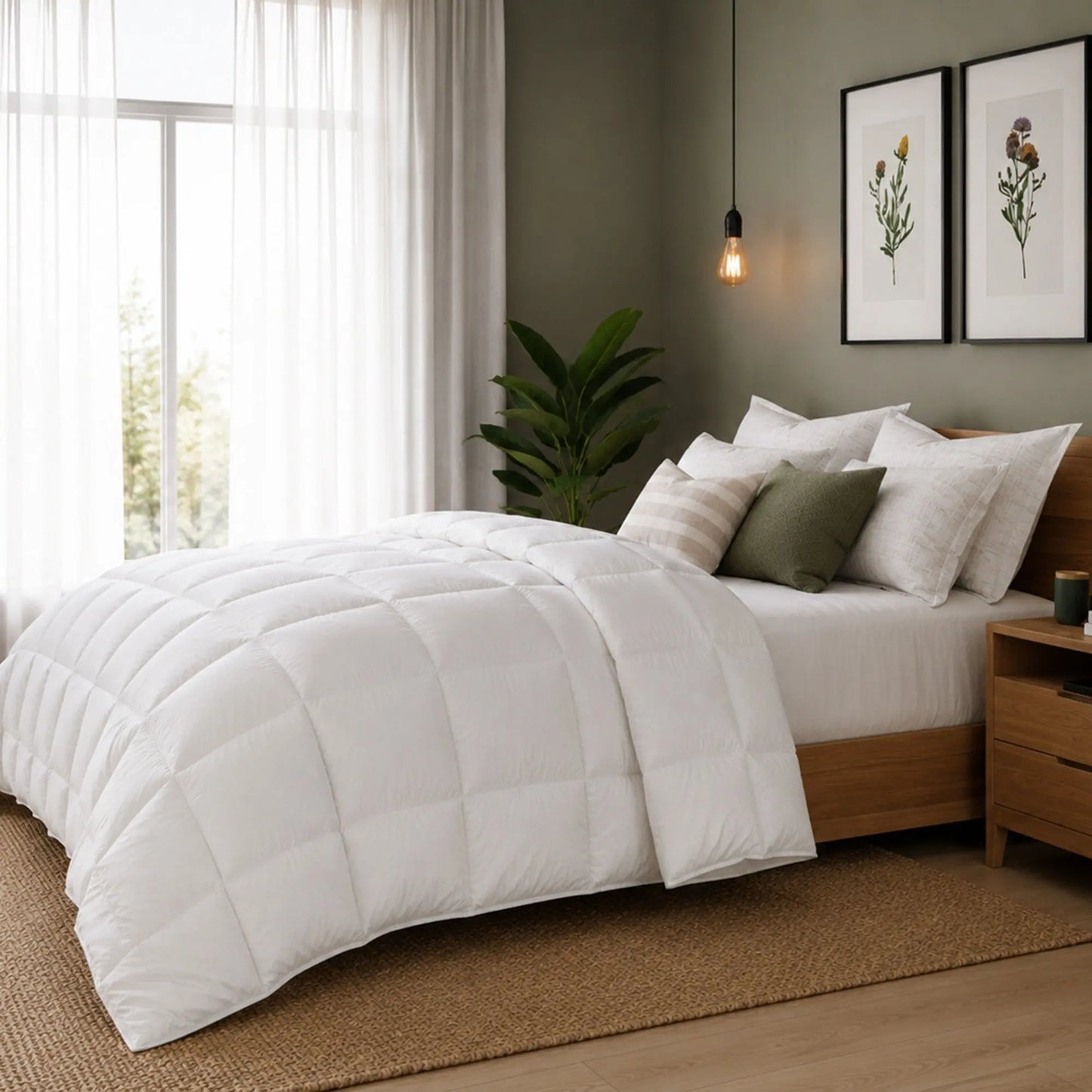 Royal Comfort 800GSM Wool Blend All Seasons Quilt 60% Wool Cotton Cover Myzenhome