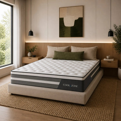 Royal Comfort Cool Zone Euro Top Pocket Spring Mattress Medium-Firm 30cm Tencel Myzenhome