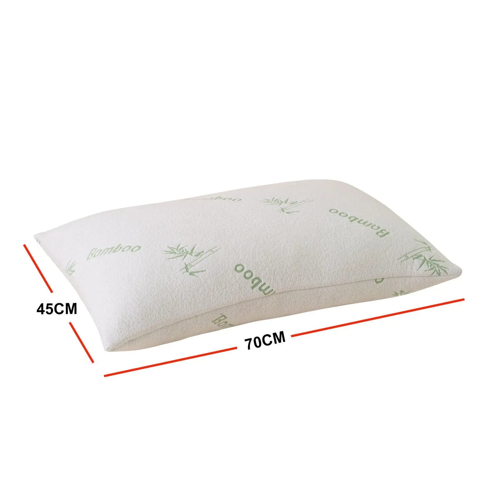 Royal Comfort Large Bamboo Blend Memory Foam Pillows 45 x 75cm - 2 x 1 Packs - Myzenhome