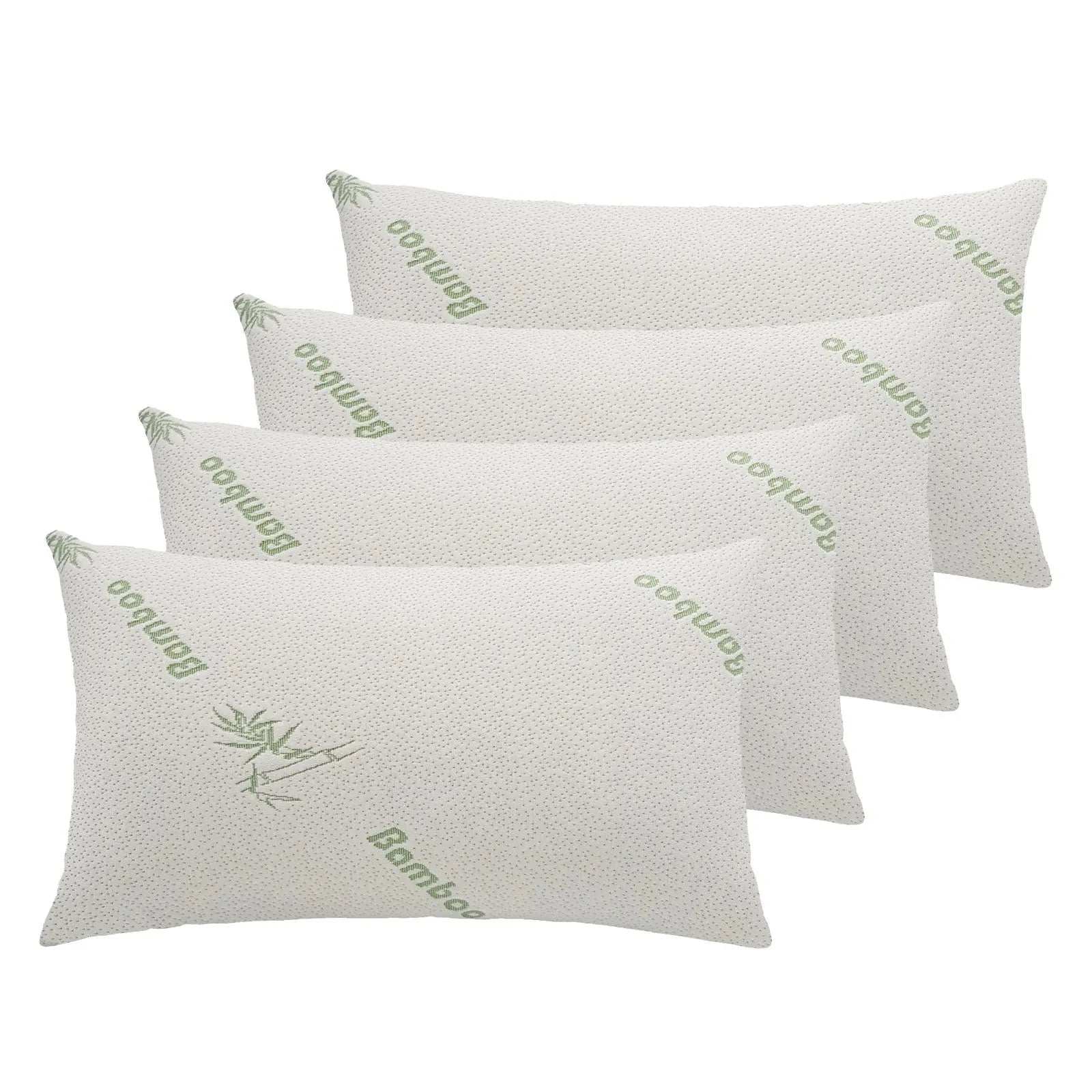 Royal Comfort Large Bamboo Blend Memory Foam Pillows 45 x 75cm 4 Pack - Myzenhome