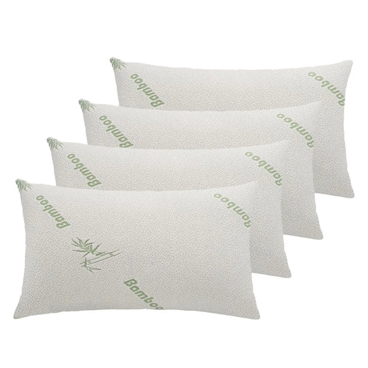 Royal Comfort Large Bamboo Blend Memory Foam Pillows 45 x 75cm - 4 x 1 Packs - Myzenhome