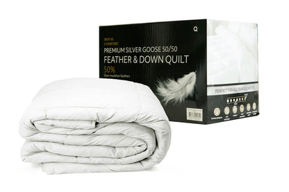Royal Comfort Queen 50% Goose Feather And 50% Down Quilt Hotel Weight 500GSM Myzenhome