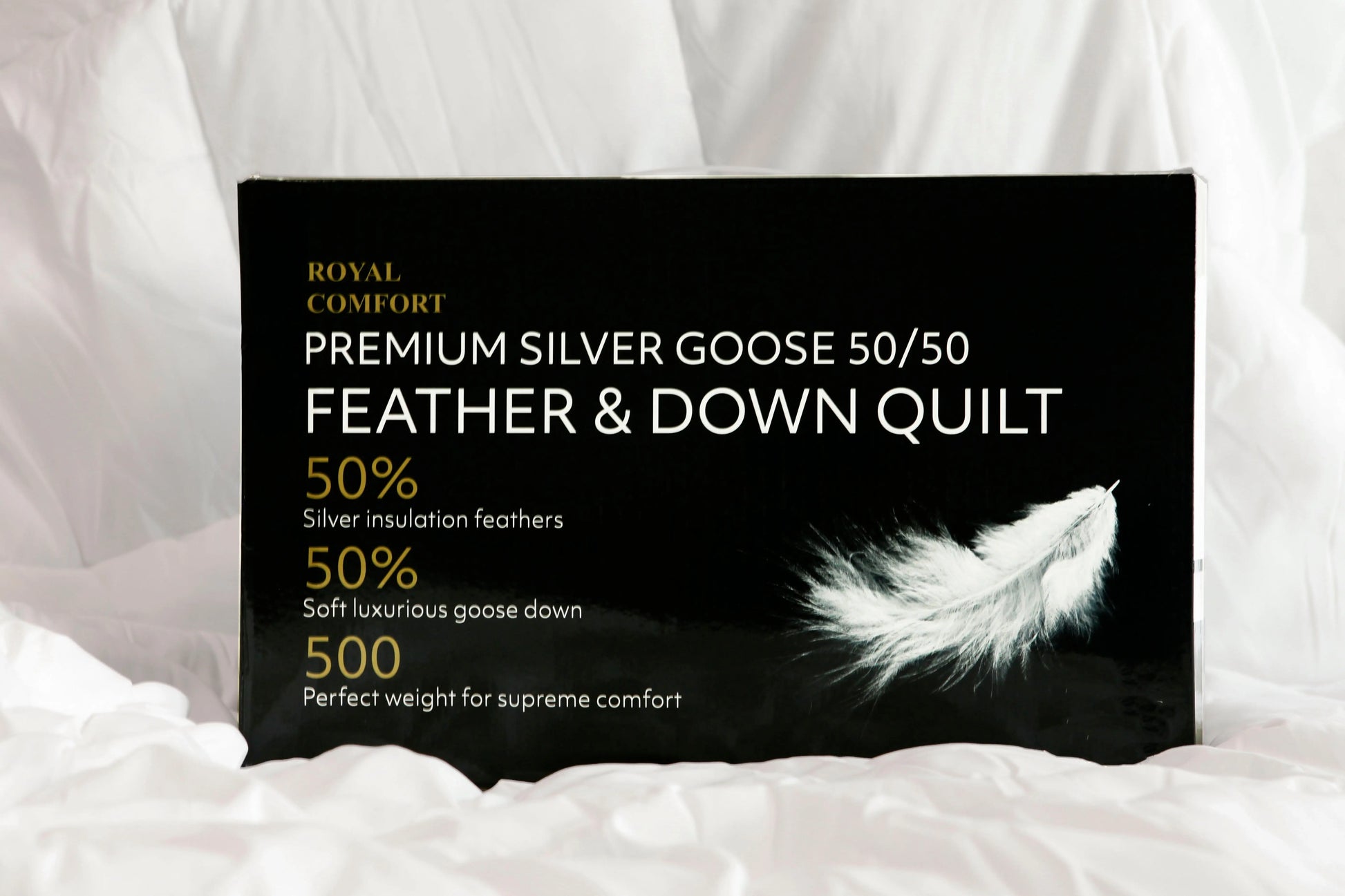 Royal Comfort Queen 50% Goose Feather And 50% Down Quilt Hotel Weight 500GSM Myzenhome