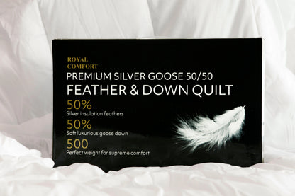 Royal Comfort Queen 50% Goose Feather And 50% Down Quilt Hotel Weight 500GSM Myzenhome