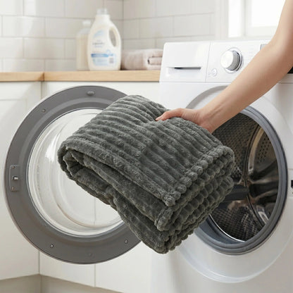 Royal Comfort Thermolux Heated Stripe Faux Fleece Throw Myzenhome