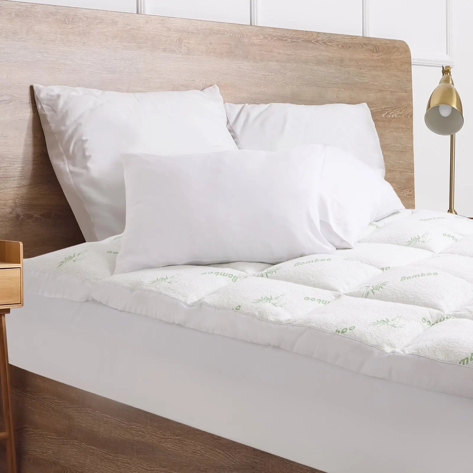 Royal comfort 1000gsm luxury bamboo covered mattress topper ball fibre gusset Royal Comfort