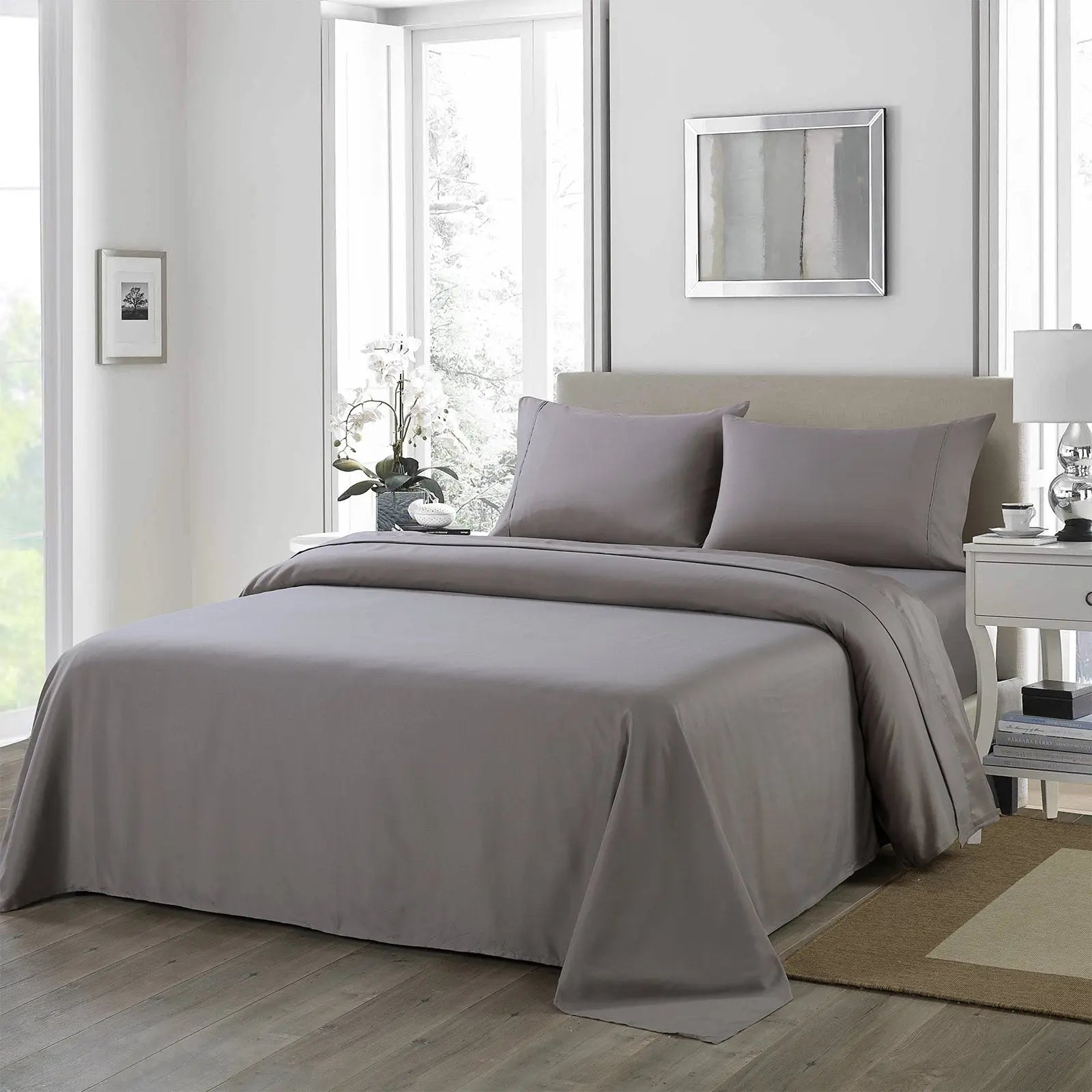 Royal comfort 1200 thread count sheet set 4 piece ultra soft satin weave finish Royal Comfort
