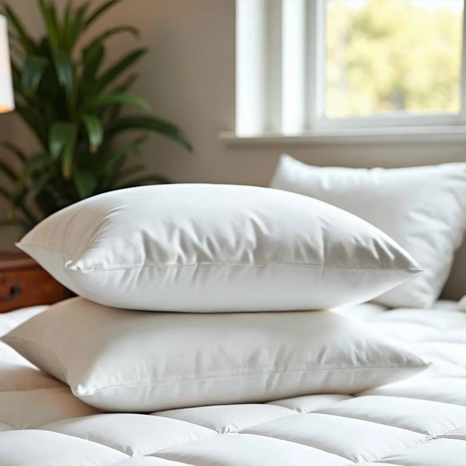 Royal comfort 1800gsm duck feather down topper and 1000gsm 2 duck pillows set Royal Comfort