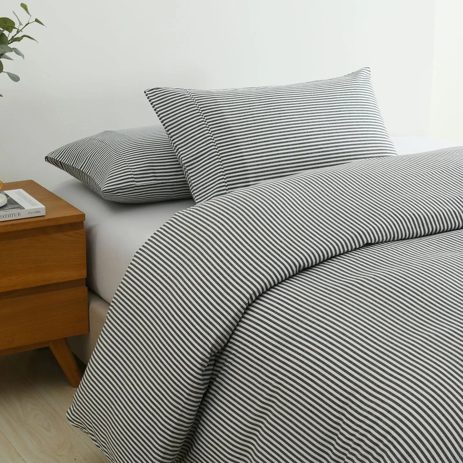 Royal comfort luxury striped linen quilt cover set soft touch premium bedding Royal Comfort