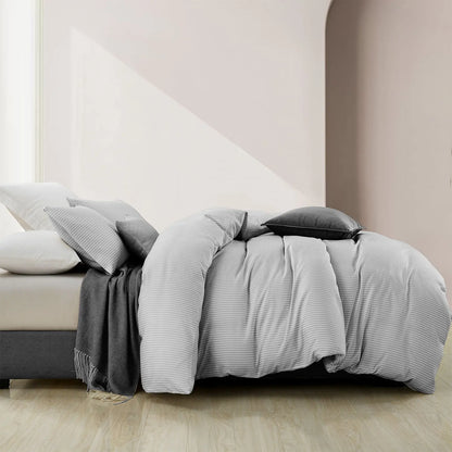 Royal comfort luxury striped linen quilt cover set soft touch premium bedding Royal Comfort