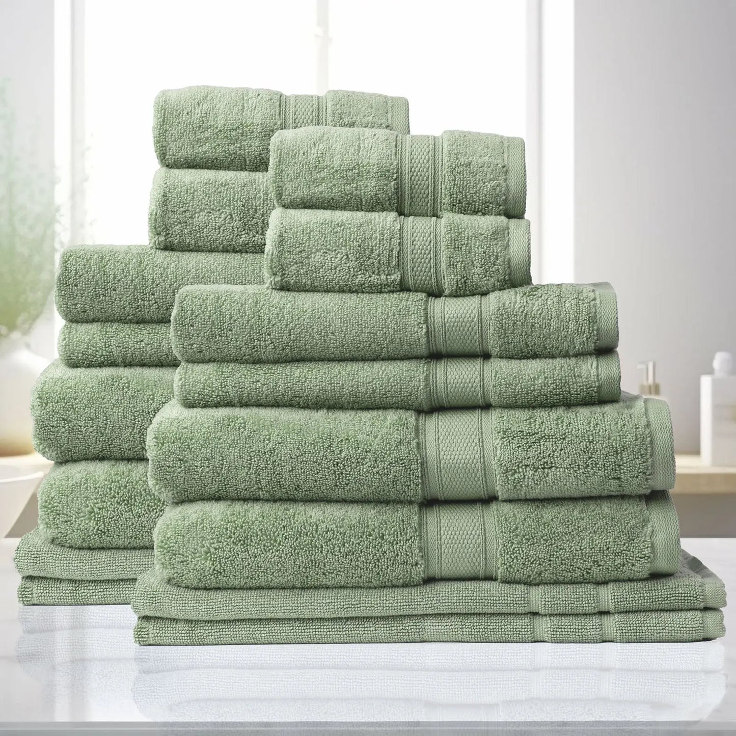 Royal comfort towel set 16 piece 100% cotton zero twist luxury plush Royal Comfort