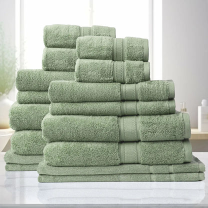 Royal comfort towel set 16 piece 100% cotton zero twist luxury plush Royal Comfort