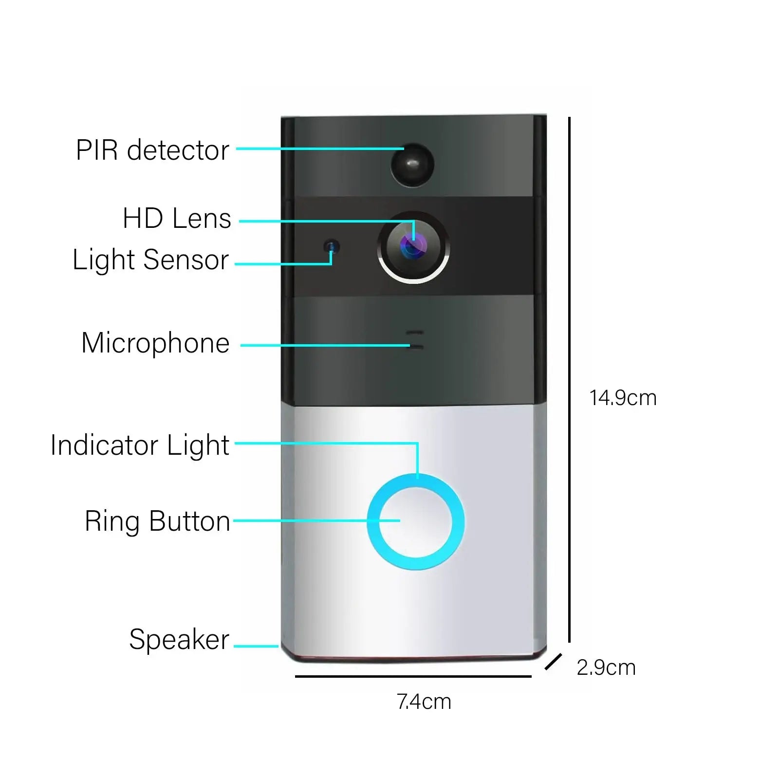 Safe Zone Wireless Video Doorbell Camera 8GB Smart Remote Control Intercom WiFi - Myzenhome