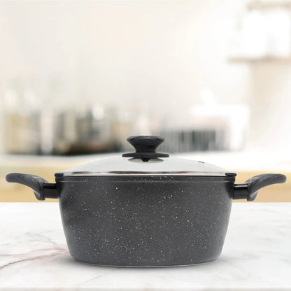 Stone Chef Forged Casserole With Lid Cookware Kitchen Grey Handle - Myzenhome