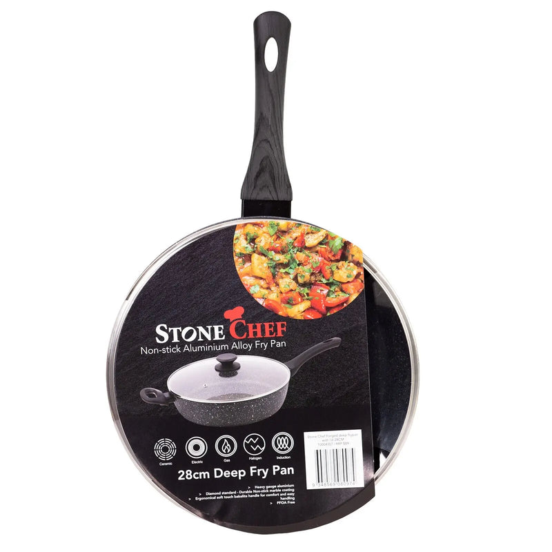 Stone Chef Forged Deep Fry Pan And Lid Cookware Cookware Grey Handle - Myzenhome