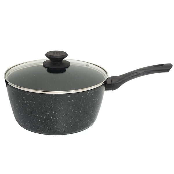 Stone Chef Forged Saucepan With Lid Cookware Kitchen Grey Handle - Myzenhome