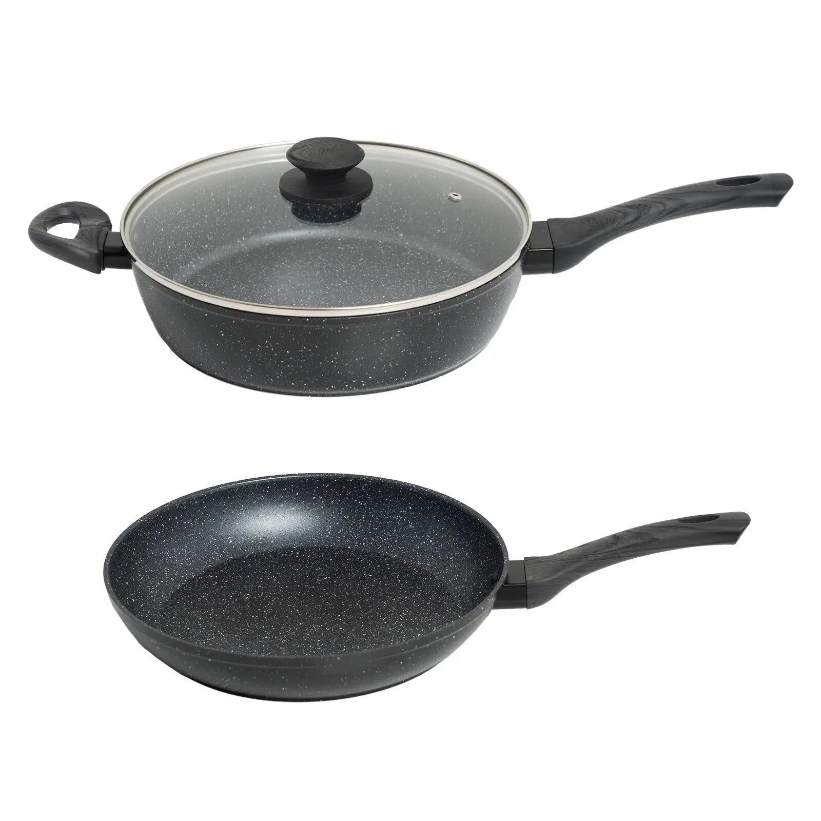 StoneChef 2 Piece Set 1 x Deep Frypan 28cm 1 x Frypan 28cm Grey Handle - Myzenhome