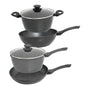 StoneChef 4 Piece Set Casserole 24cm Frypan 30cm Saucepan 20cm Wok 30cm Cookware - Myzenhome