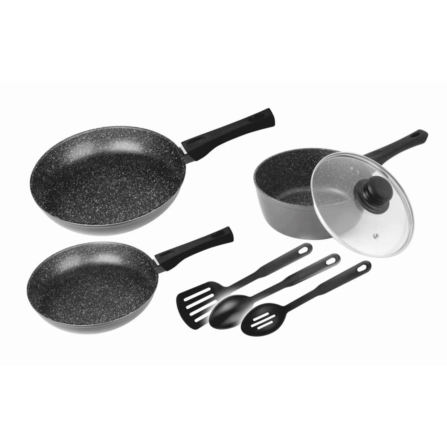 Stonewell 7 Piece Frypan Set with Bonus Utensils Non Stick Cookware - Myzenhome