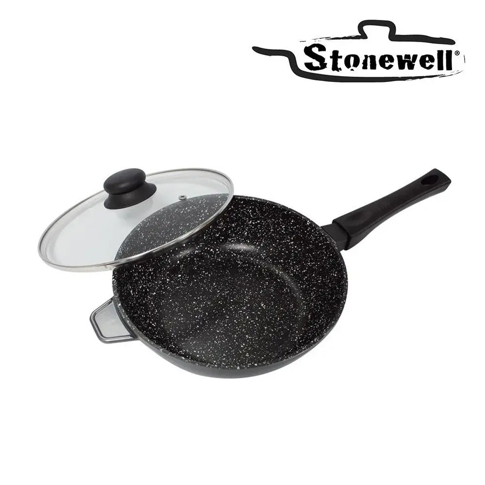 Stonewell Deep Pan 28cm With Lid Non Stick Cookware Kitchen - Myzenhome