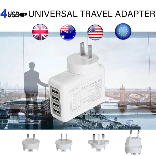 Travel Charger Universal 4 USB Ports Portable - Myzenhome