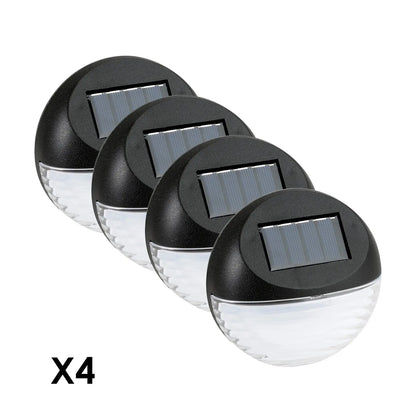 Utmark Round Solar LED Solar Fence Lights x 4 Pack - Myzenhome