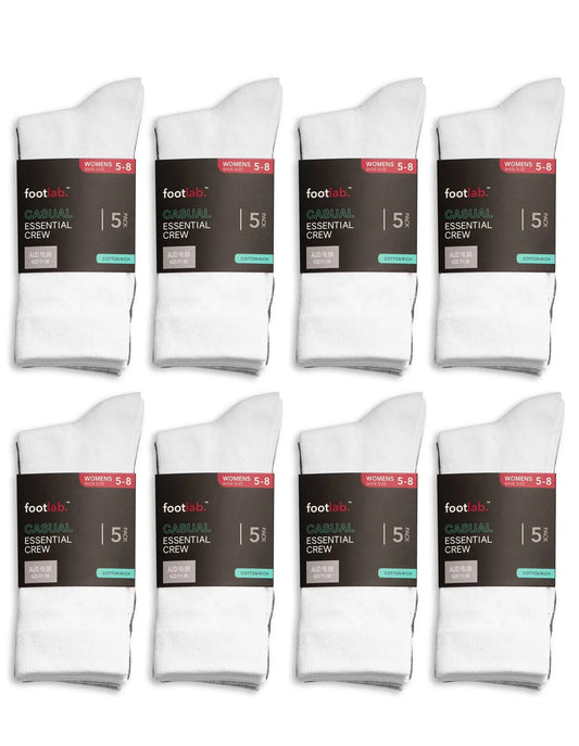 Womens 40 Pack Socks Essential Crew - Myzenhome