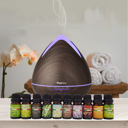 Purespa Diffuser Set With 10 Pack Diffuser Oils Humidifier Aromatherapy - Myzenhome