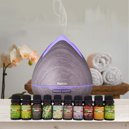 Purespa Diffuser Set With 10 Pack Diffuser Oils Humidifier Aromatherapy - Myzenhome