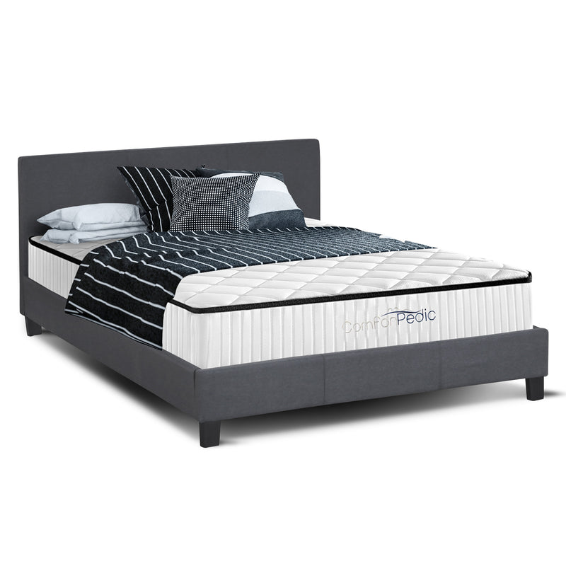 Azure Bed Frame + Comforpedic Mattress + 250GSM Bamboo Quilt Package Deal Set