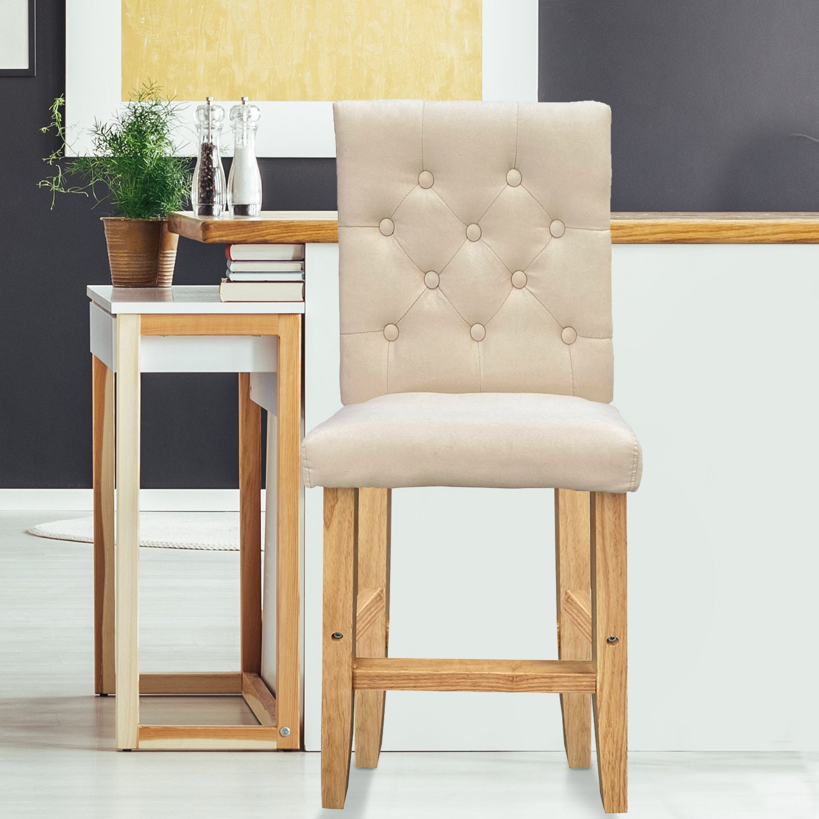 Milano Decor Hamptons Barstool Chairs Kitchen Dining Chair Bar Stool - Myzenhome