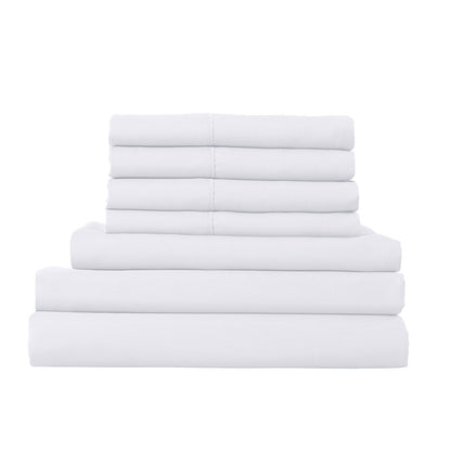 1500 Thread Count 6 Piece Combo And 2 Pack Duck Feather Down Pillows Bedding Set - Myzenhome