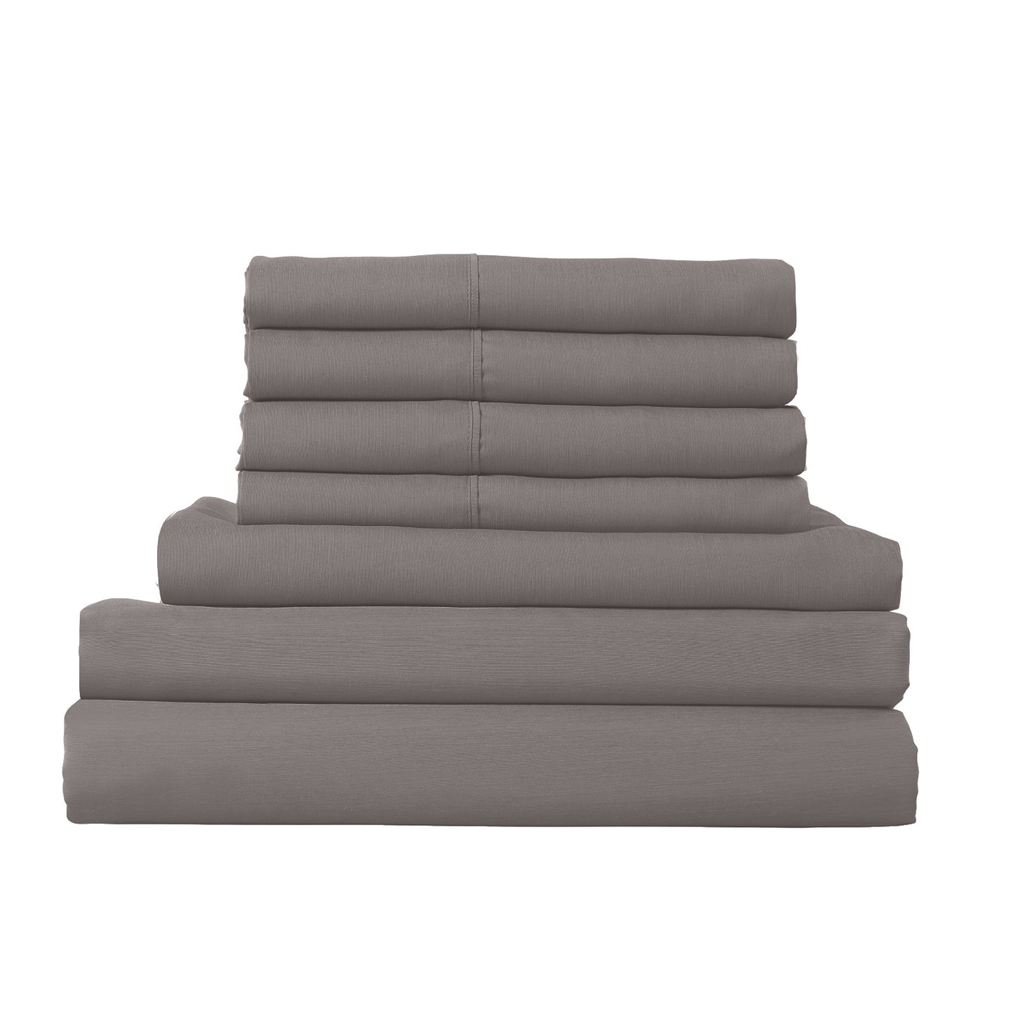 1500 Thread Count 6 Piece Combo And 2 Pack Duck Feather Down Pillows Bedding Set - Myzenhome