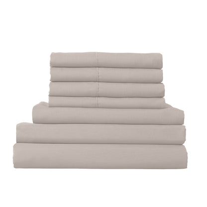 1500 Thread Count 6 Piece Combo And 2 Pack Duck Feather Down Pillows Bedding Set - Myzenhome