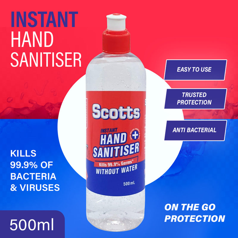 1 Bottle x 500ml Scotts Instant Hand Sanitiser Alcohol-Based Australian Made