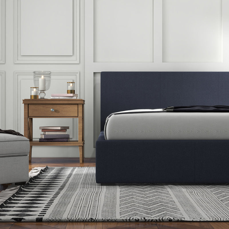 Milano Sienna Luxury Bed Frame Base And Headboard Solid Wood Padded Fabric
