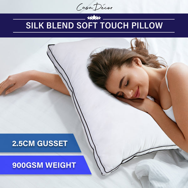 Casa Decor Silk Blend Pillow Hypoallergenic Gusset Single Pack